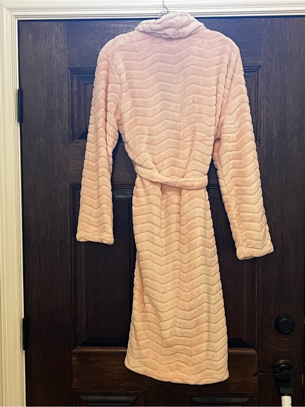Plush Quilted Bathrobe for Women - Pink - Picture 4 of 5